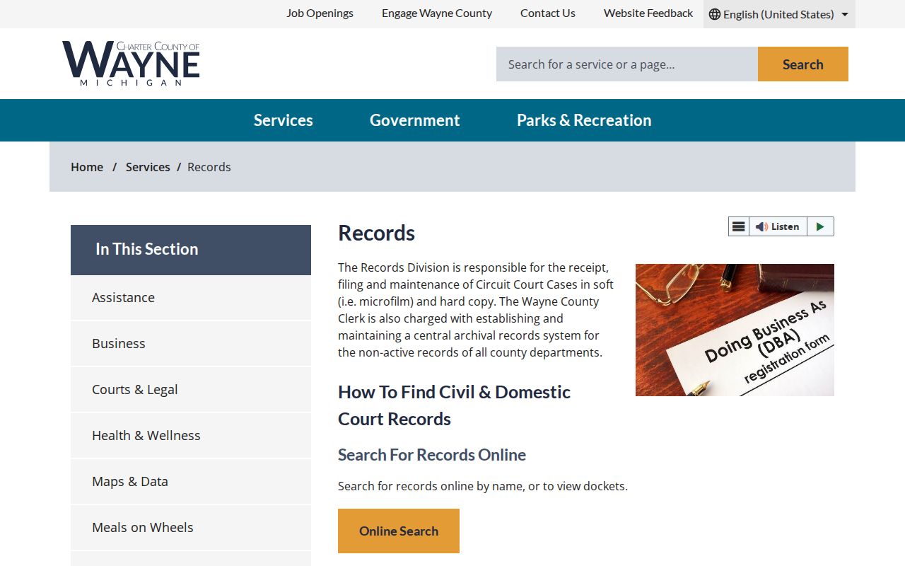 Plymouth Township residents directory Wayne County Clerk records information